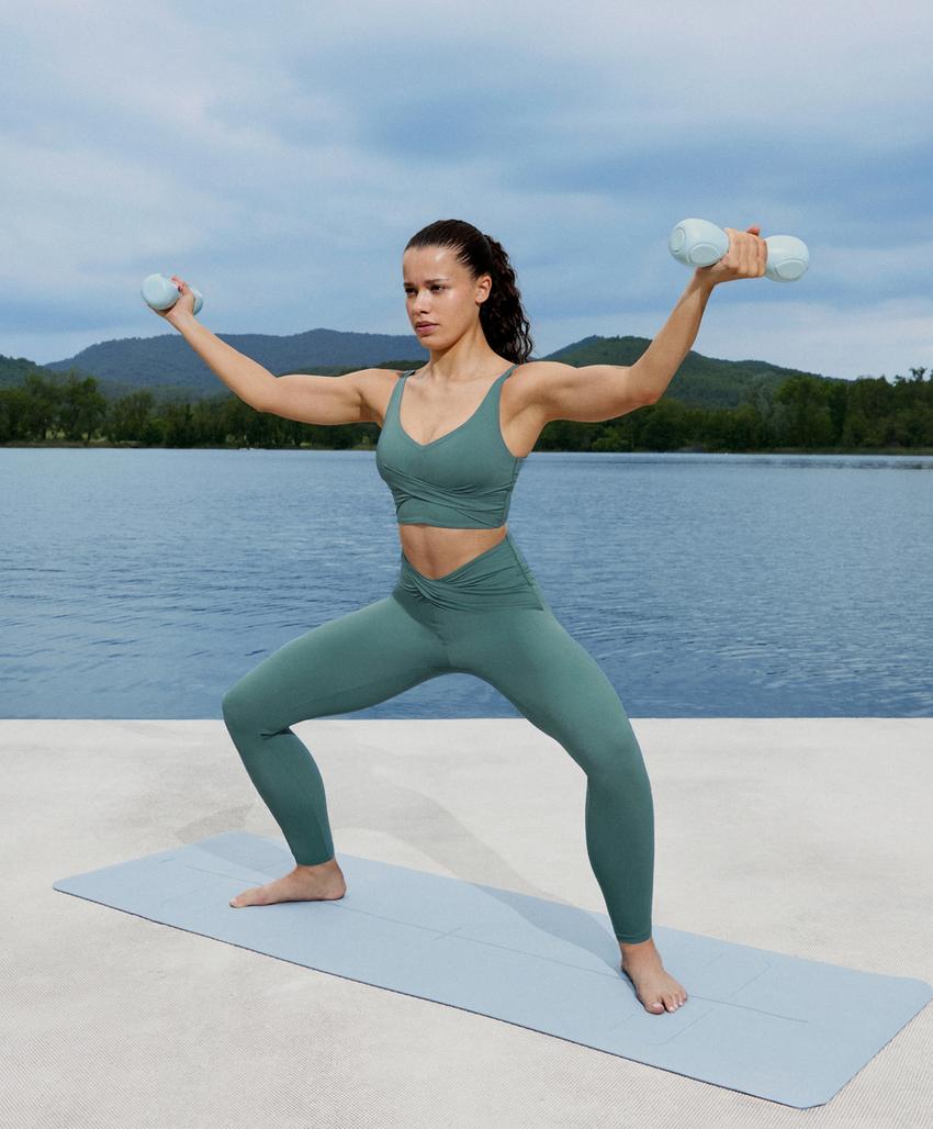 Легинсы длиной до щиколотки Light Touch с драпировкой и V-образным вырезом