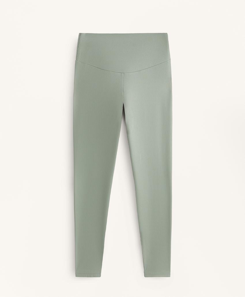 Лосины с высокой талией и длиной до щиколотки comfortlux из ребристого материала