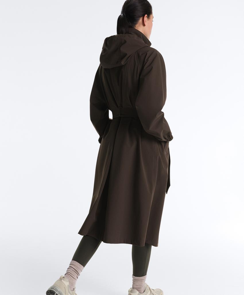 Длинный экстра легкий пуховик с водонепроницаемой тканью 10k