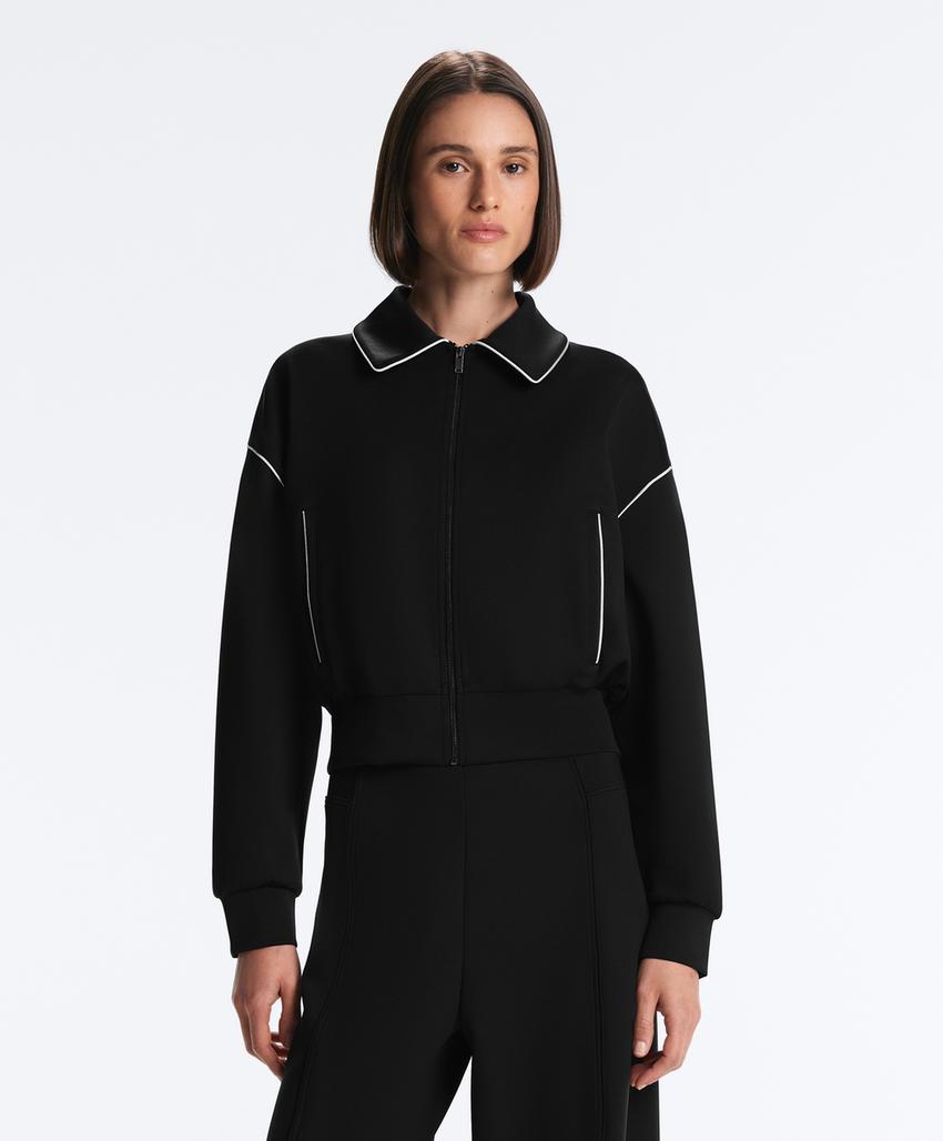 Куртка с эффектом неопрена и Piping