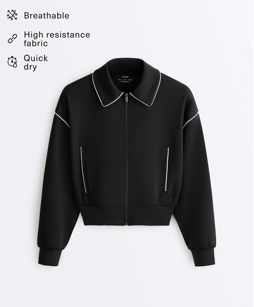 Куртка с эффектом неопрена и Piping