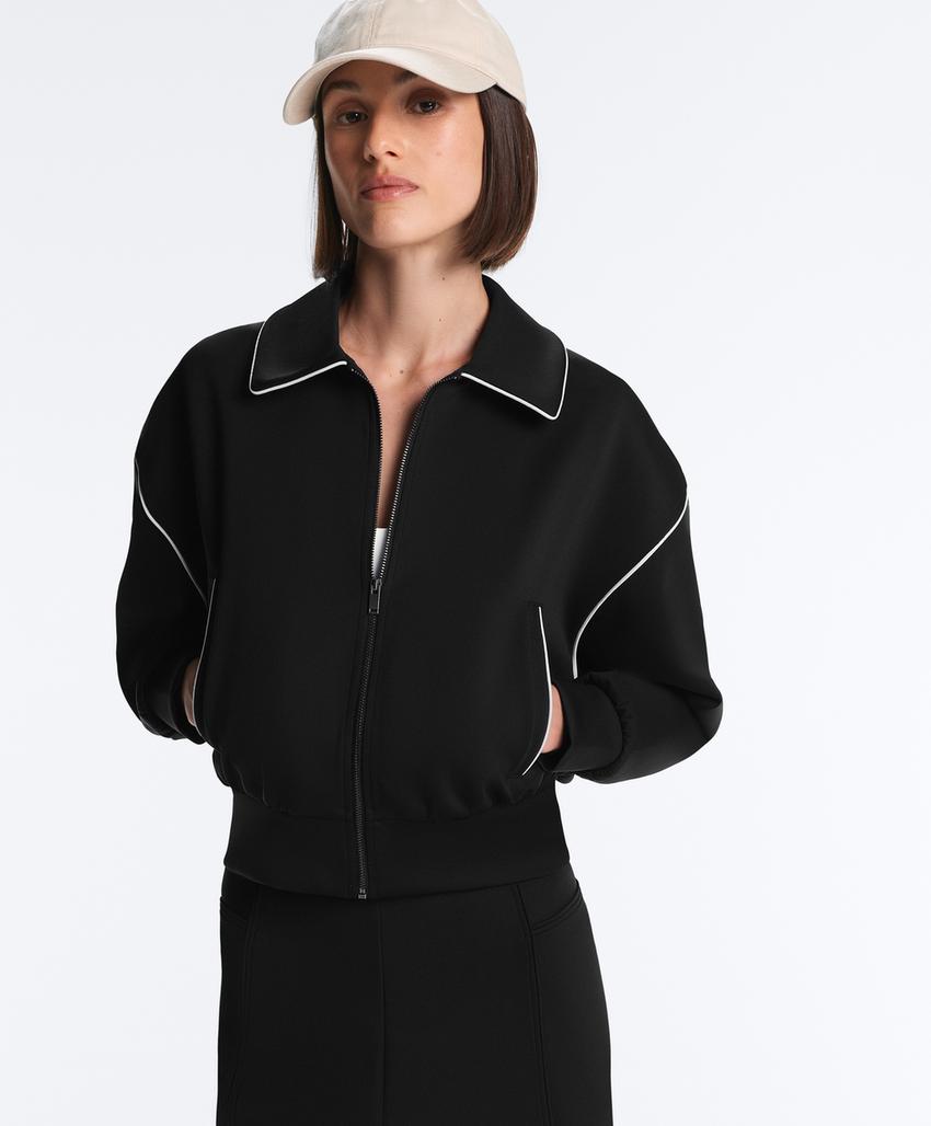 Куртка с эффектом неопрена и Piping