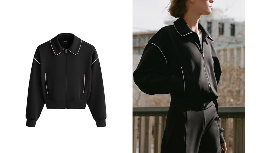 Куртка с эффектом неопрена и Piping