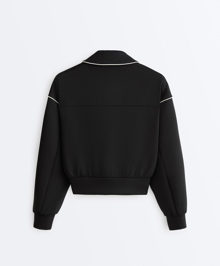 Куртка с эффектом неопрена и Piping