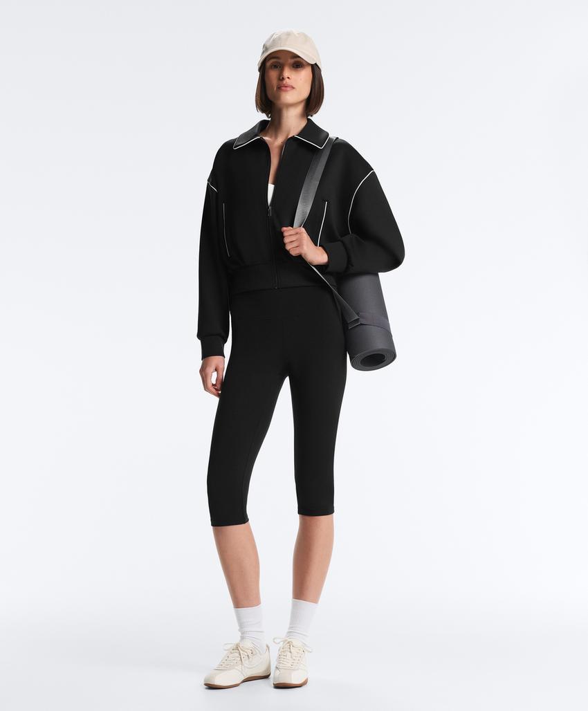 Куртка с эффектом неопрена и Piping