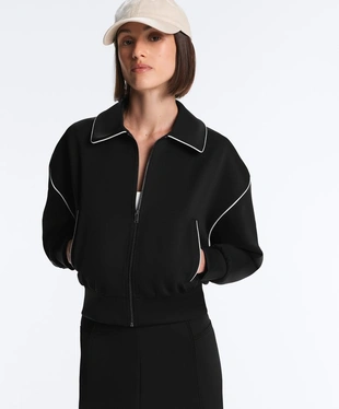 Куртка с эффектом неопрена и Piping- Заказать в России