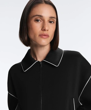 Куртка с эффектом неопрена и Piping- Заказать в России