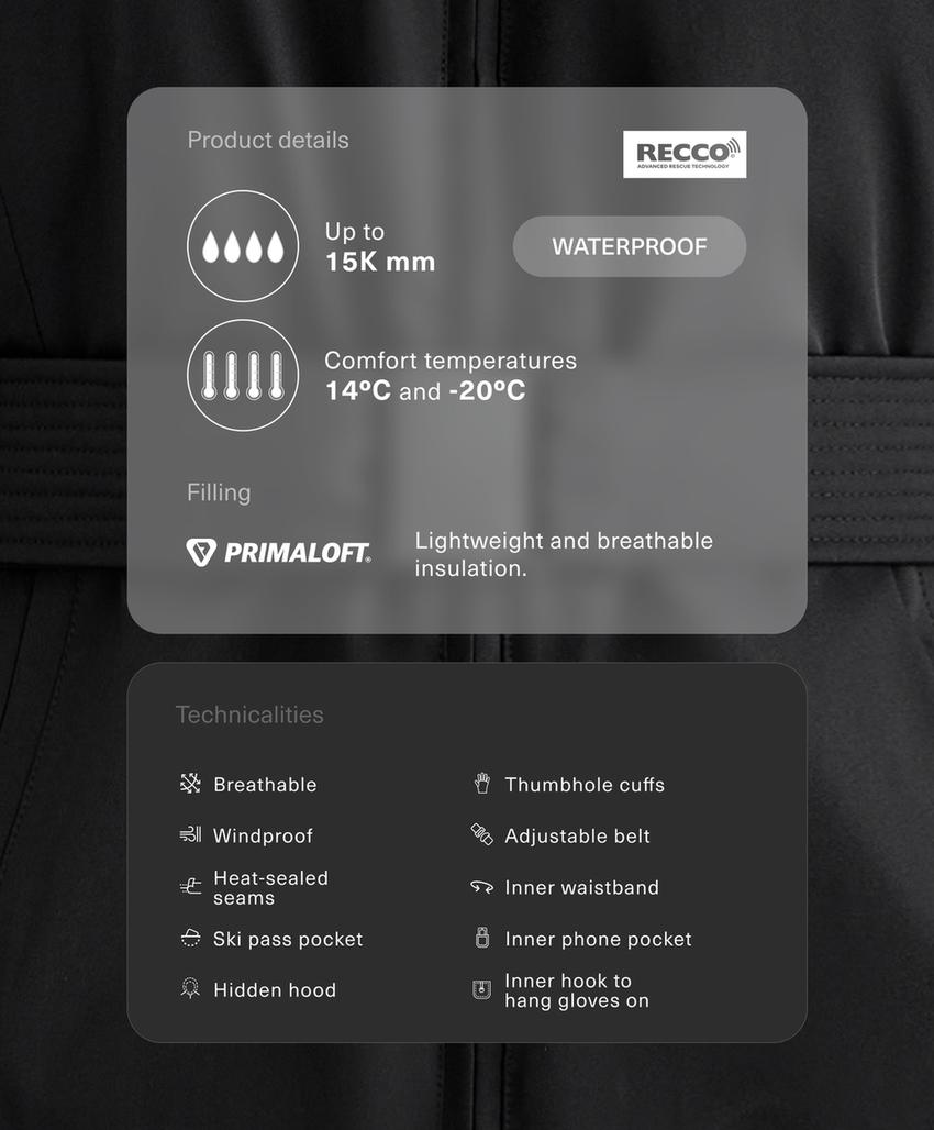 Водонепроницаемая утепленная куртка Primaloft® SKI