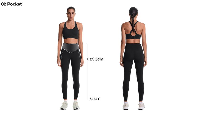 Компрессионные леггинсы с высокой посадкой до щиколотки и карманом