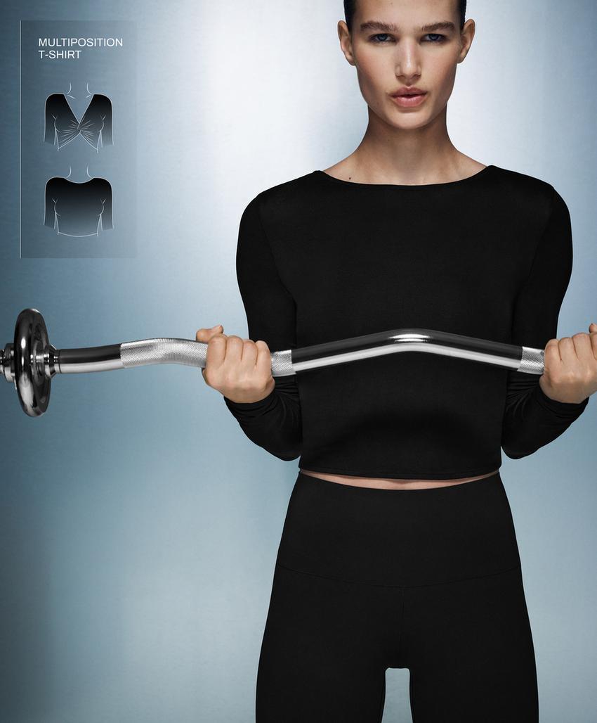 Футболка из вискозы с длинным рукавом и завязками в нескольких положениях