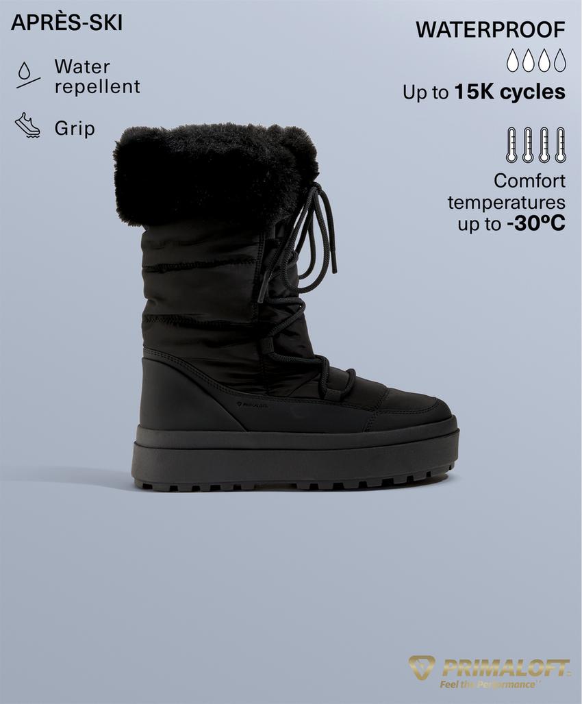 Ботинки апрески на шнуровке с меховым воротником