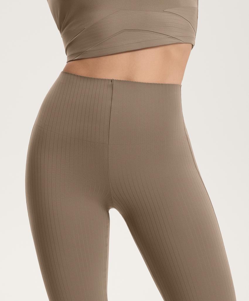 Брюки с высокой посадкой и контролем центральной части тела в полоску блок «flare»