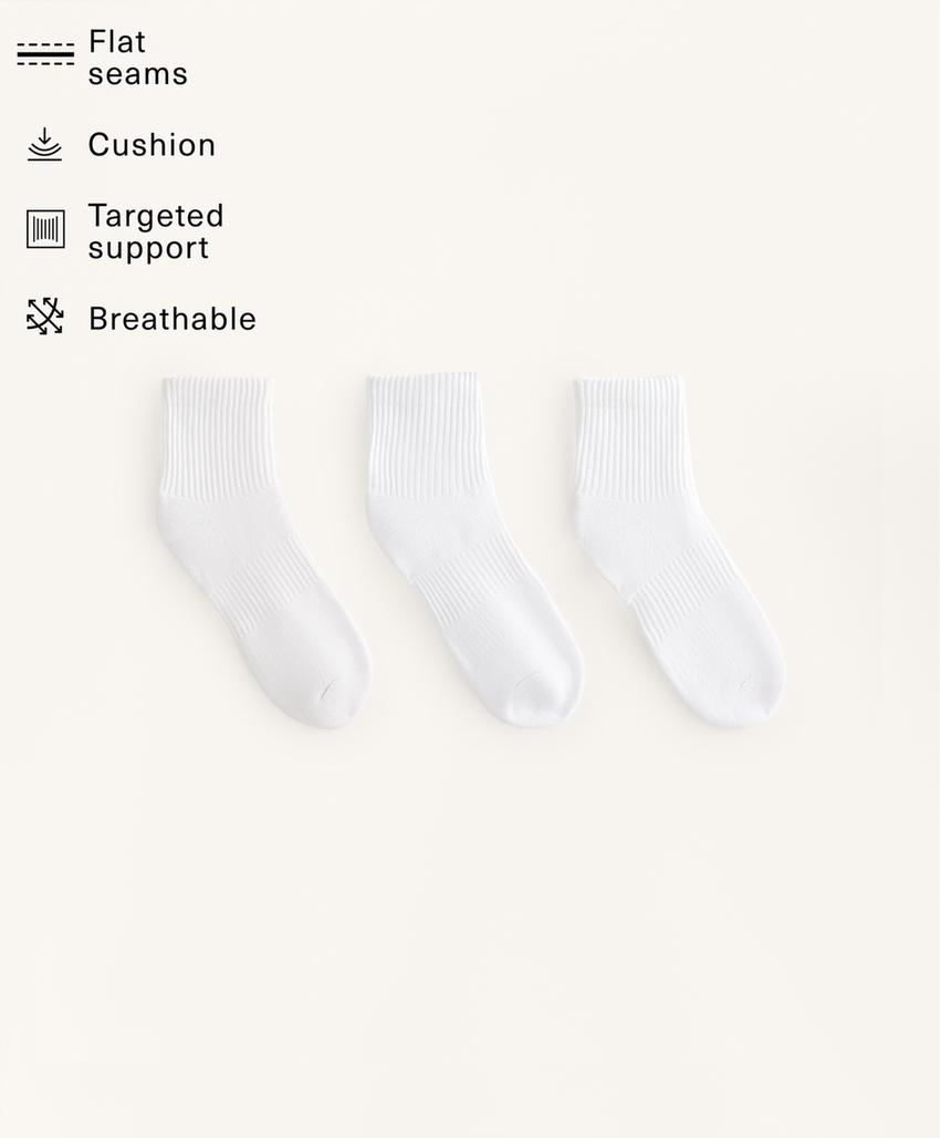 Носки для спорта из хлопкового смесового материала, 3 пары