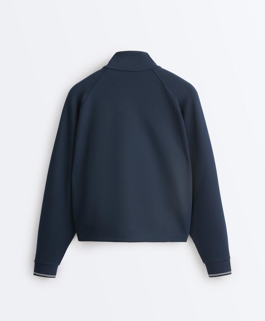 Пике-куртка с хлопковой контрастной окантовкой