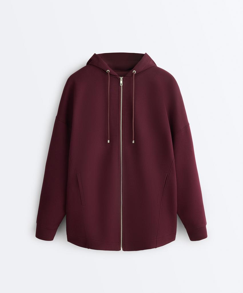 Худи с капюшоном из хлопкового пике для расслабленного образа