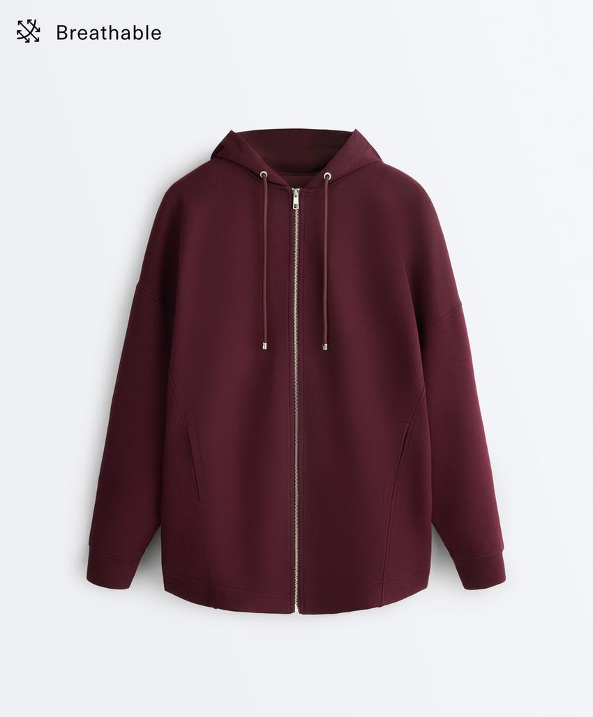 Худи с капюшоном из хлопкового пике для расслабленного образа