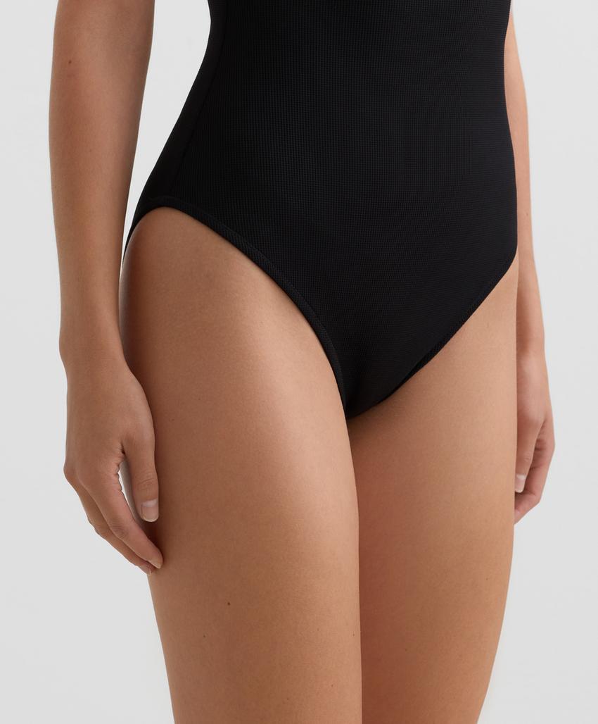 Купальник с v-образным вырезом из креповой ткани