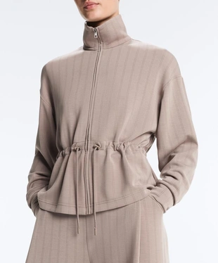 SOFT-TOUCH MODAL JACKET WITH ADJUSTABLE WAIST AND HIGH COLLAR- Заказать в России