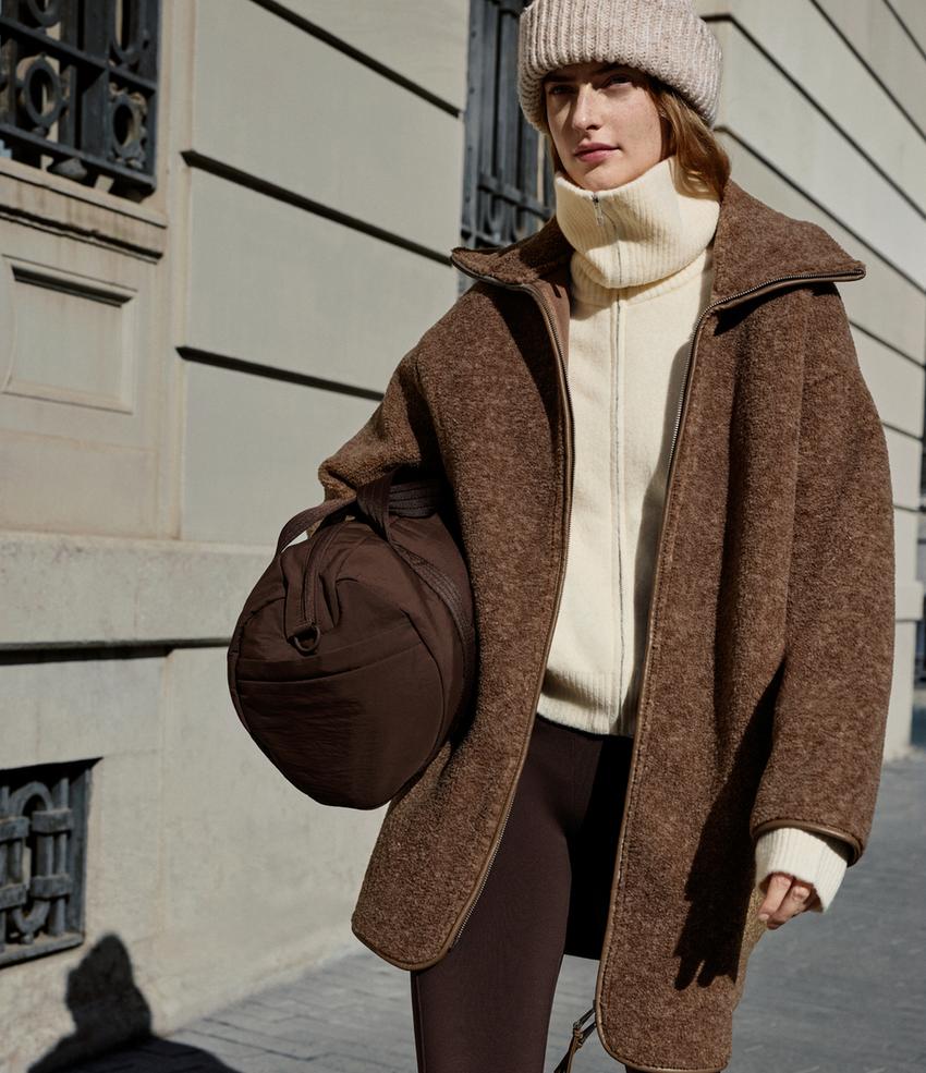 Длинный пальто из мягкой искусственной овчины