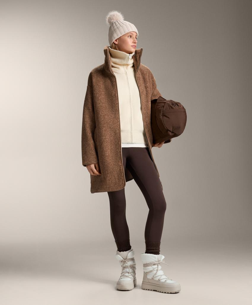 Длинный пальто из мягкой искусственной овчины