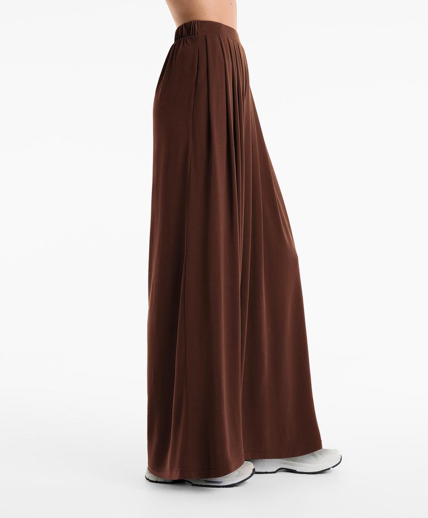 Широкие брюки из модально-шерстяной смеси