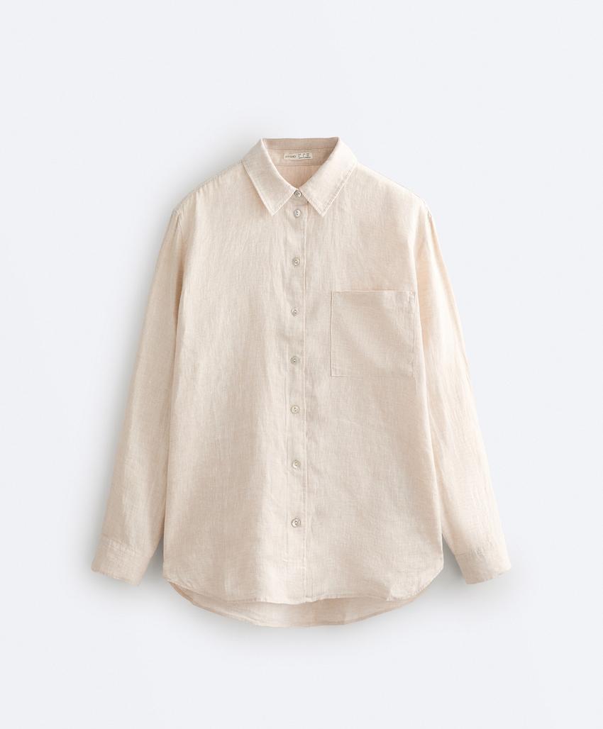 Рубашка из 100% льна свободного кроя