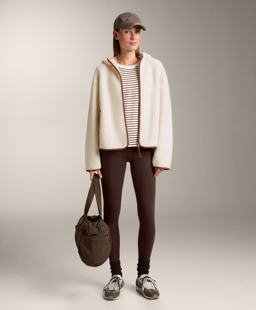 Продолговатая футболка из хлопкового микса в полоску с длинным рукавом