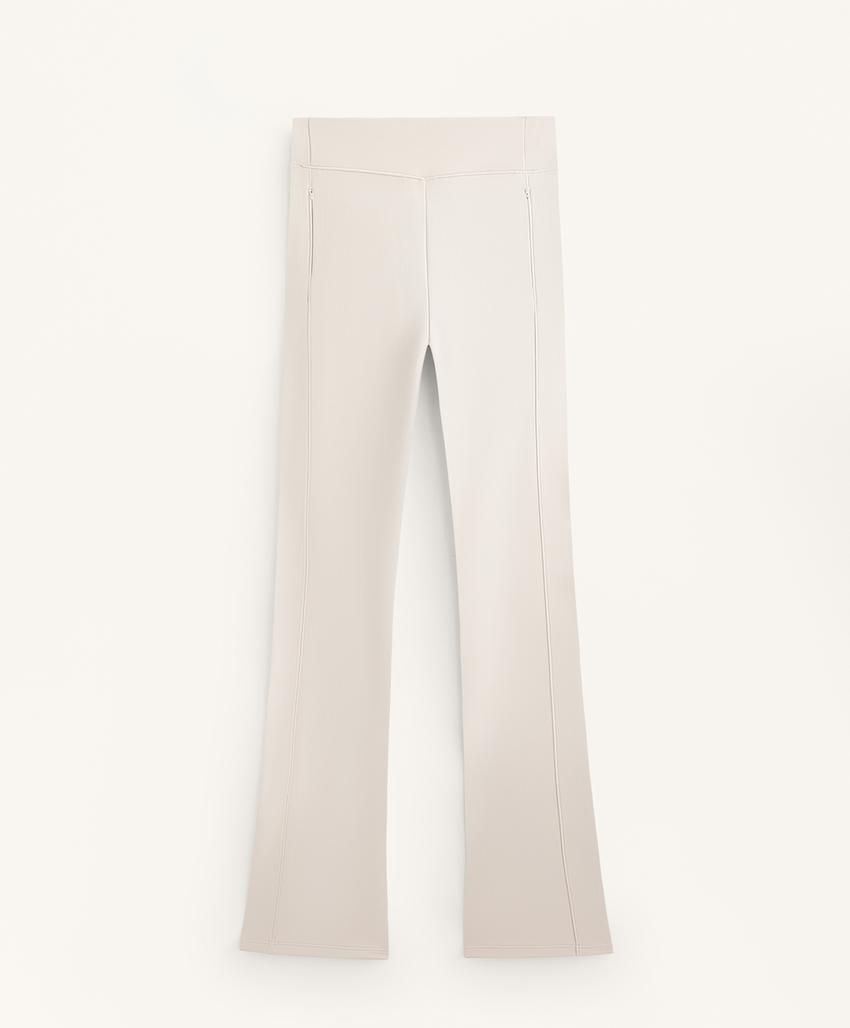 Теплые брюки с высокой посадкой и широкими штанинами с карманами