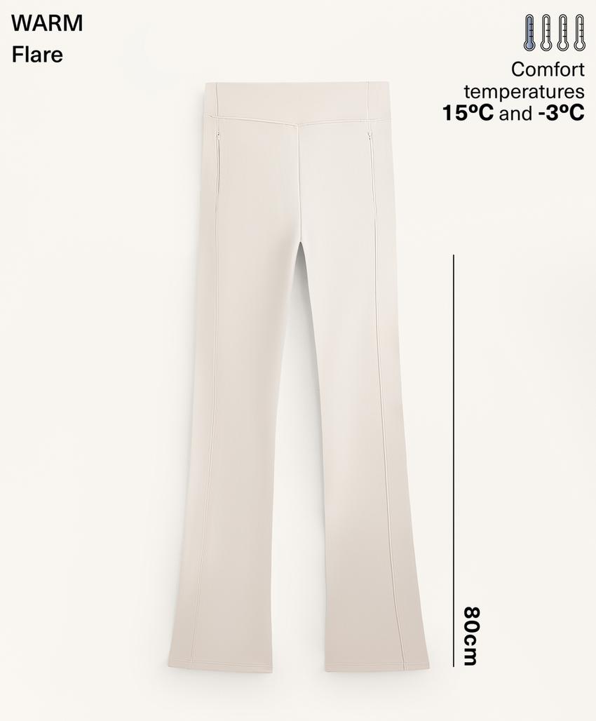 Теплые брюки с высокой посадкой и широкими штанинами с карманами