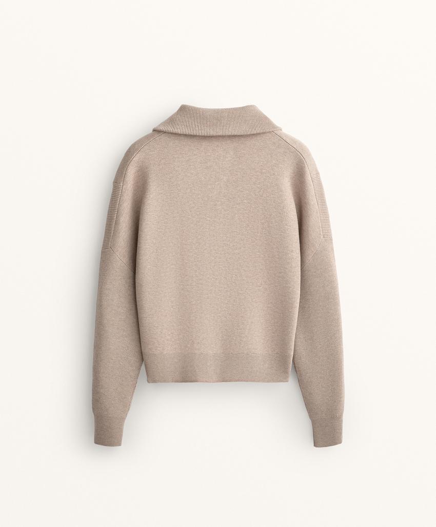 Трикотажная куртка с ребристым воротником