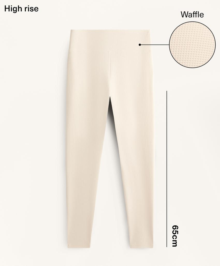 Леггинсы высокой посадки из вафельной ткани 65 см