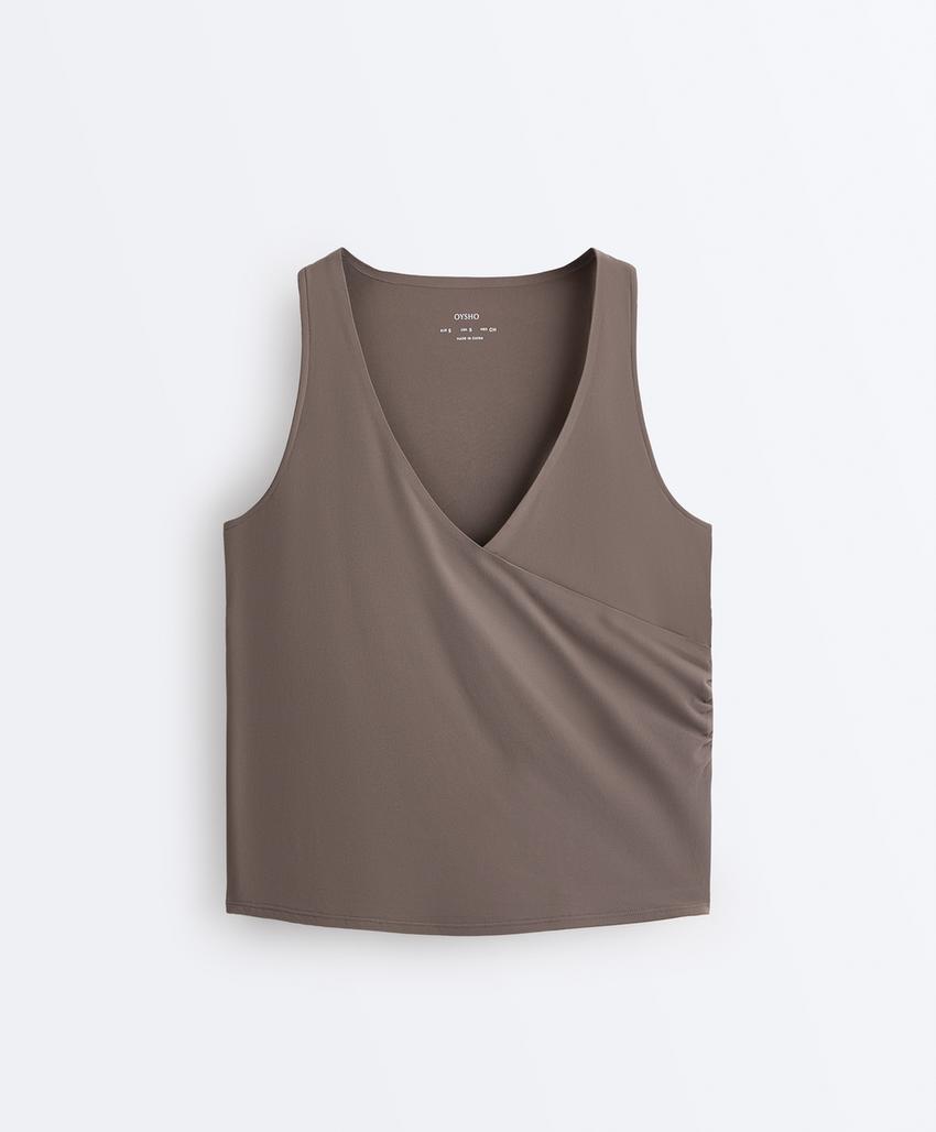 Футболка без рукавов с перекрестным дизайном из ткани comfortlux