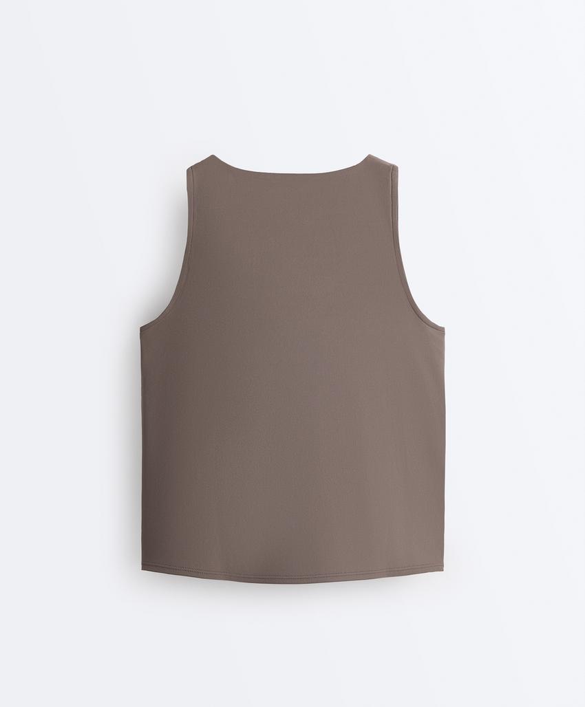 Футболка без рукавов с перекрестным дизайном из ткани comfortlux