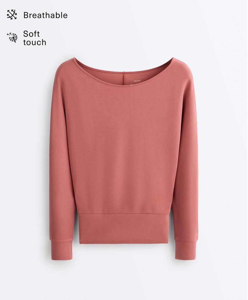 Толстовка с вырезом «лодочка» из мягкого модала