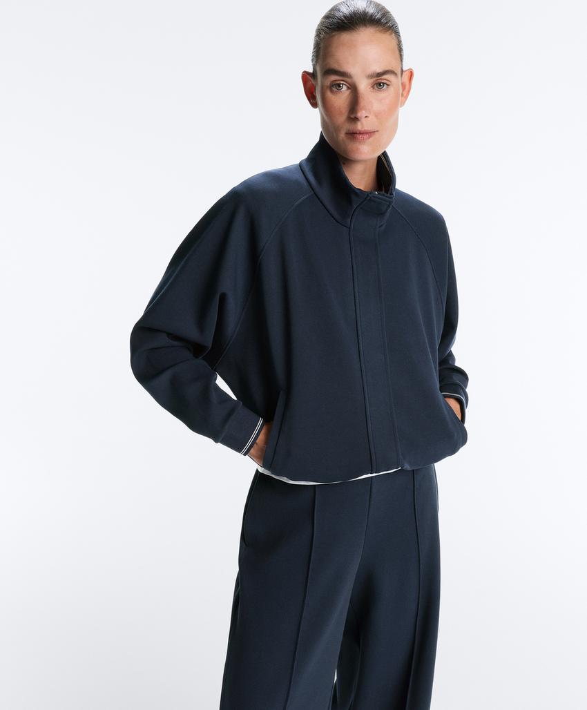 Пике с куртка с контрастной обшивкой из хлопка