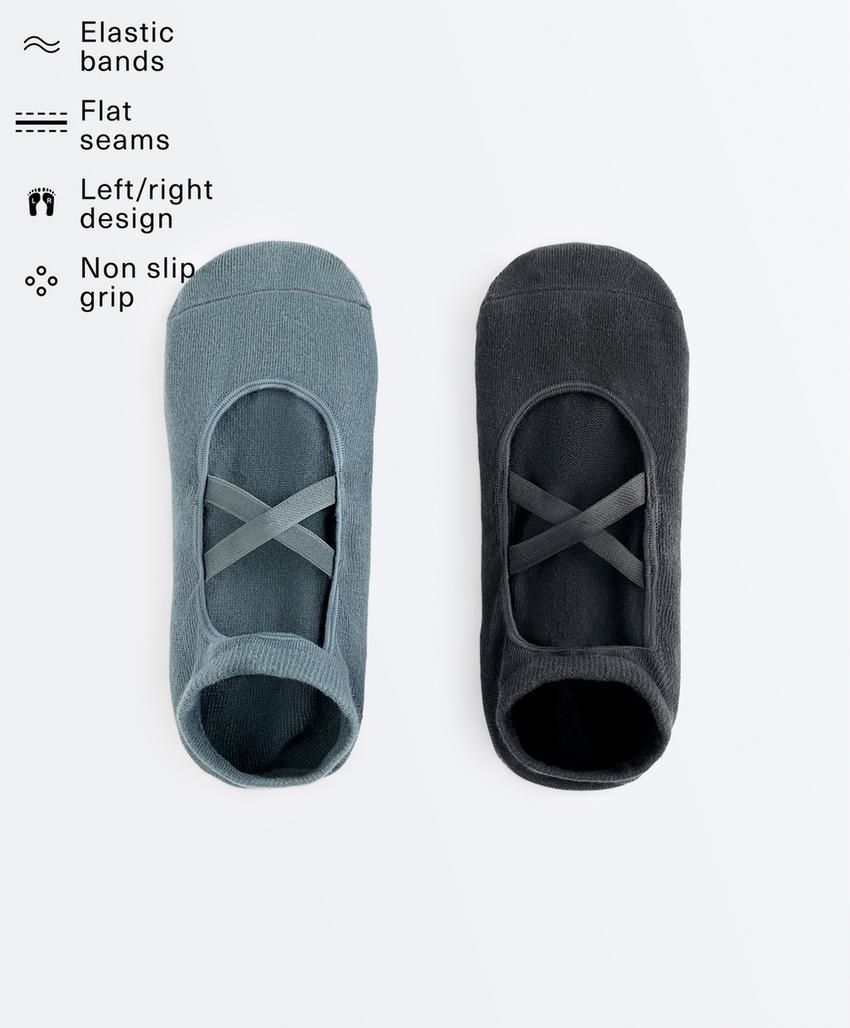 2 пары носков из смесового хлопка с лентами для йоги и пилатеса