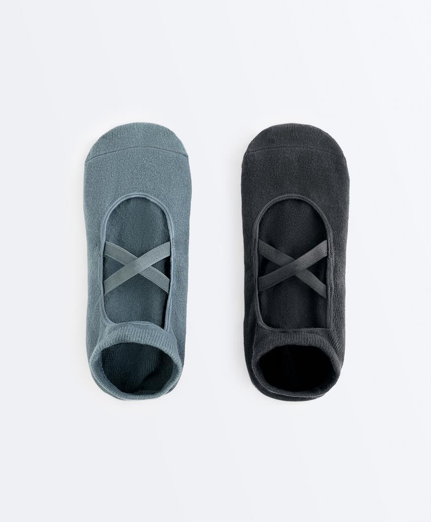 2 пары носков из смесового хлопка с лентами для йоги и пилатеса