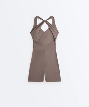 Короткий комбинезон COMFORTLUX с перекрестным вырезом- Заказать в России