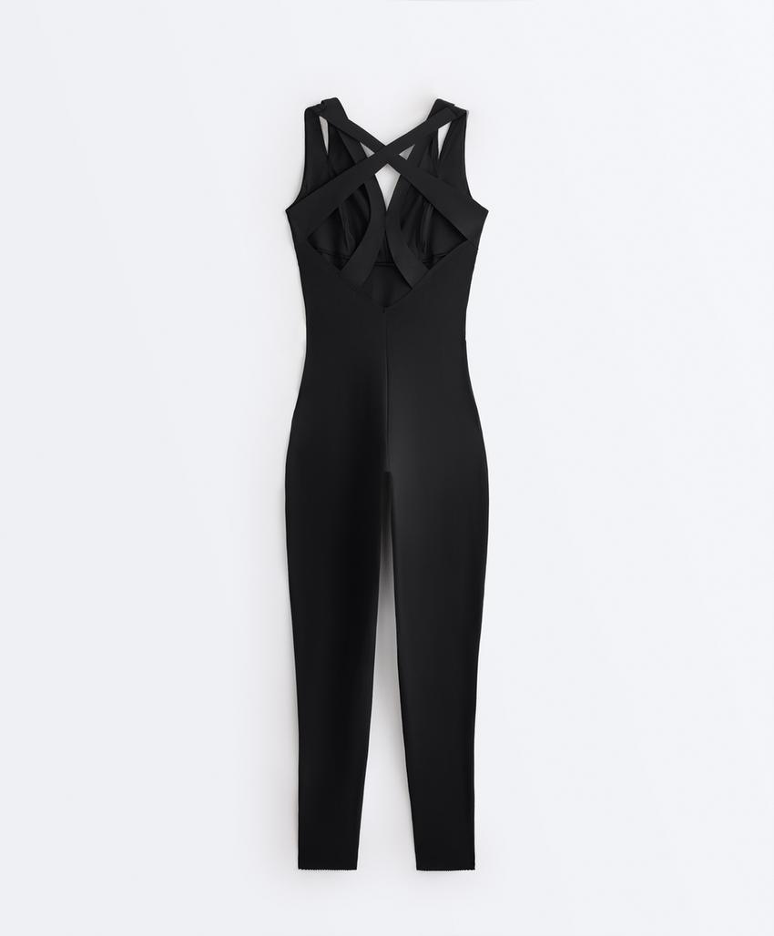 Компрессионный длинный комбинезон с двойным ремешком