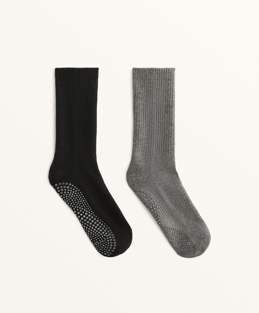 Носки из хлопкового смесового материала для классической йоги и пилатеса, 2 пары