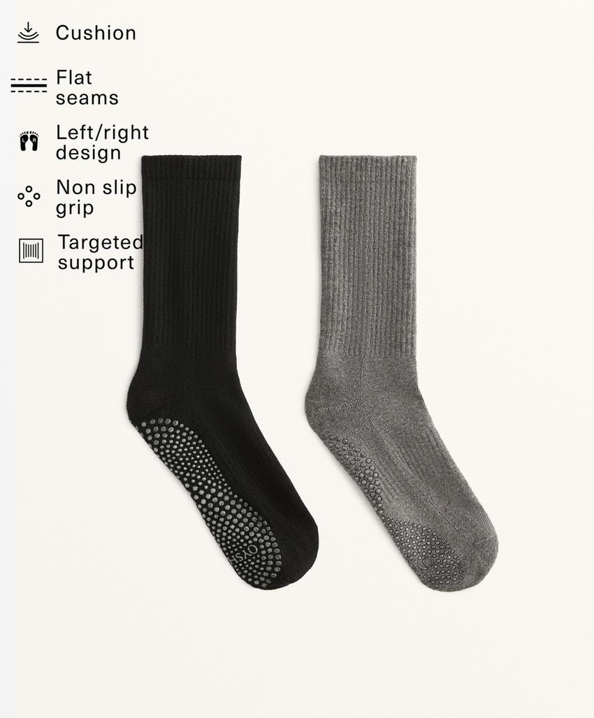 Носки из хлопкового смесового материала для классической йоги и пилатеса, 2 пары