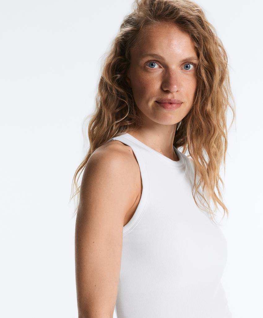 Лонгслив из рубчатого модального микса