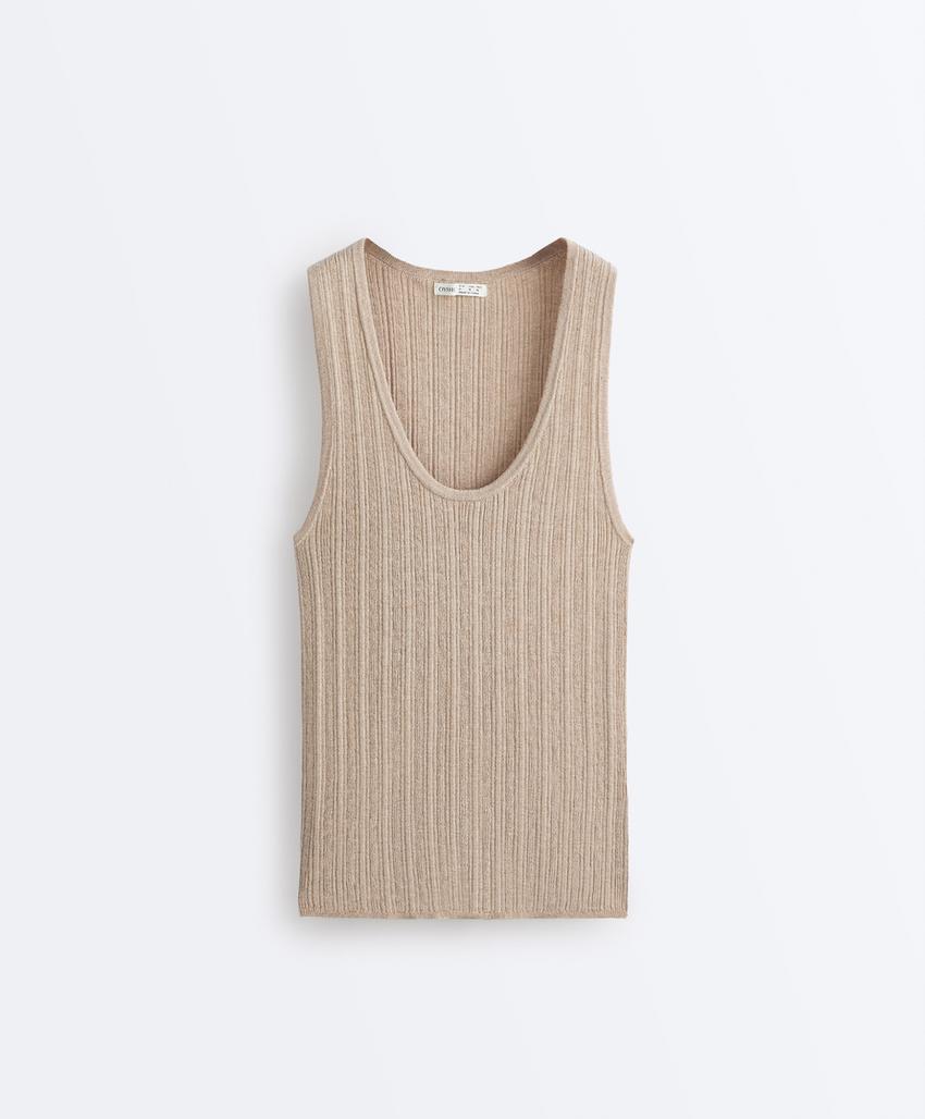 Топ облегающий вязаный Rib