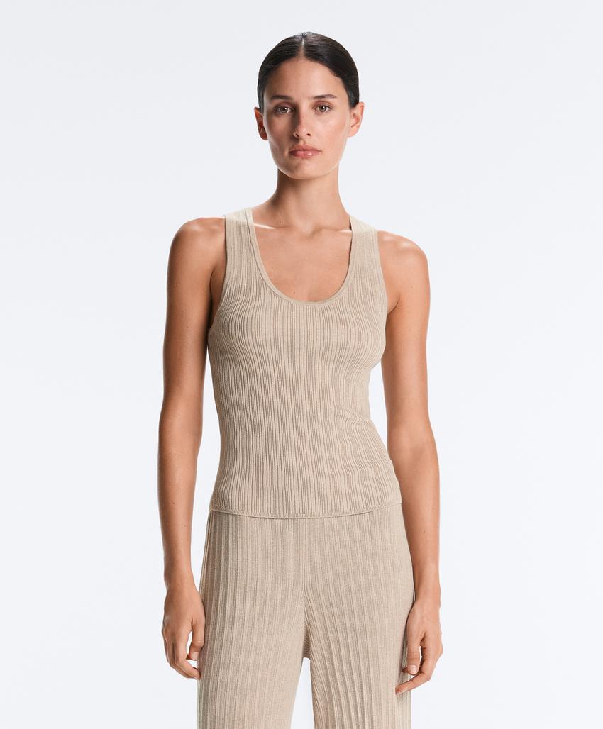 Топ облегающий вязаный Rib