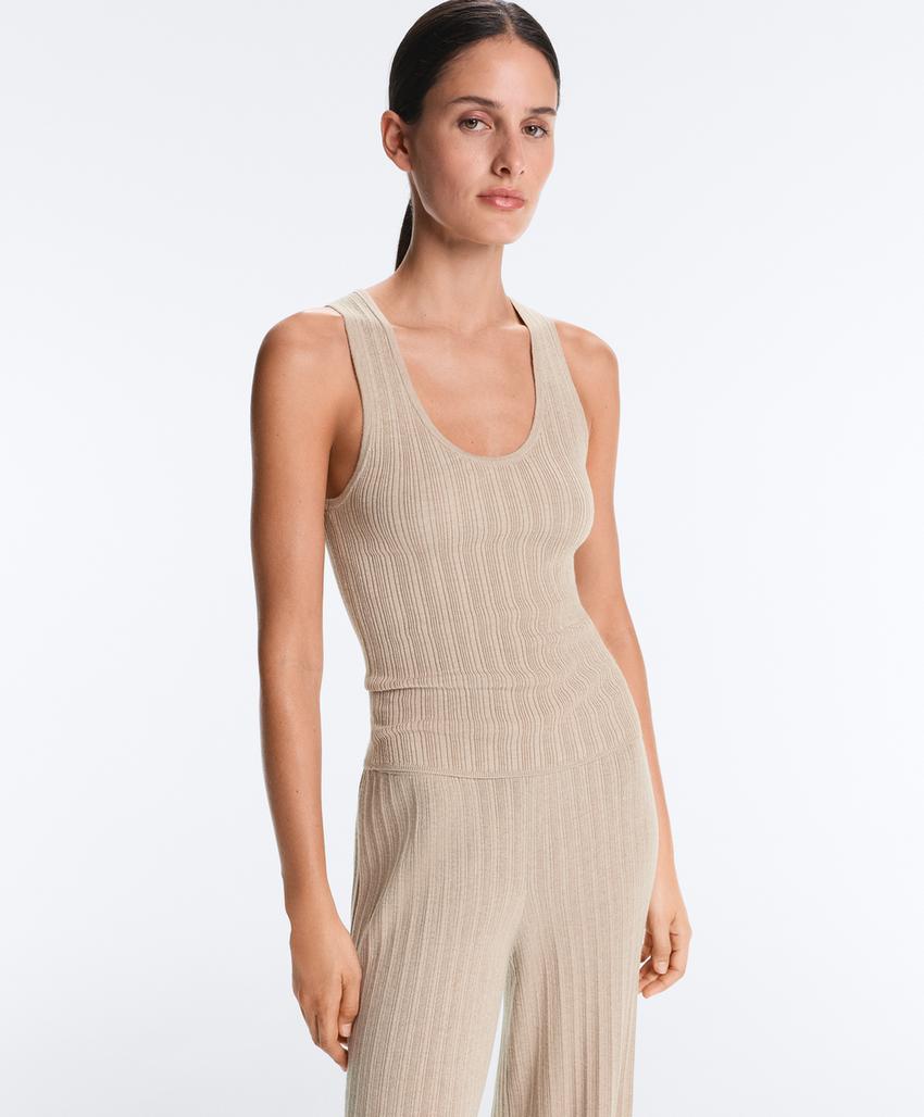 Топ облегающий вязаный Rib