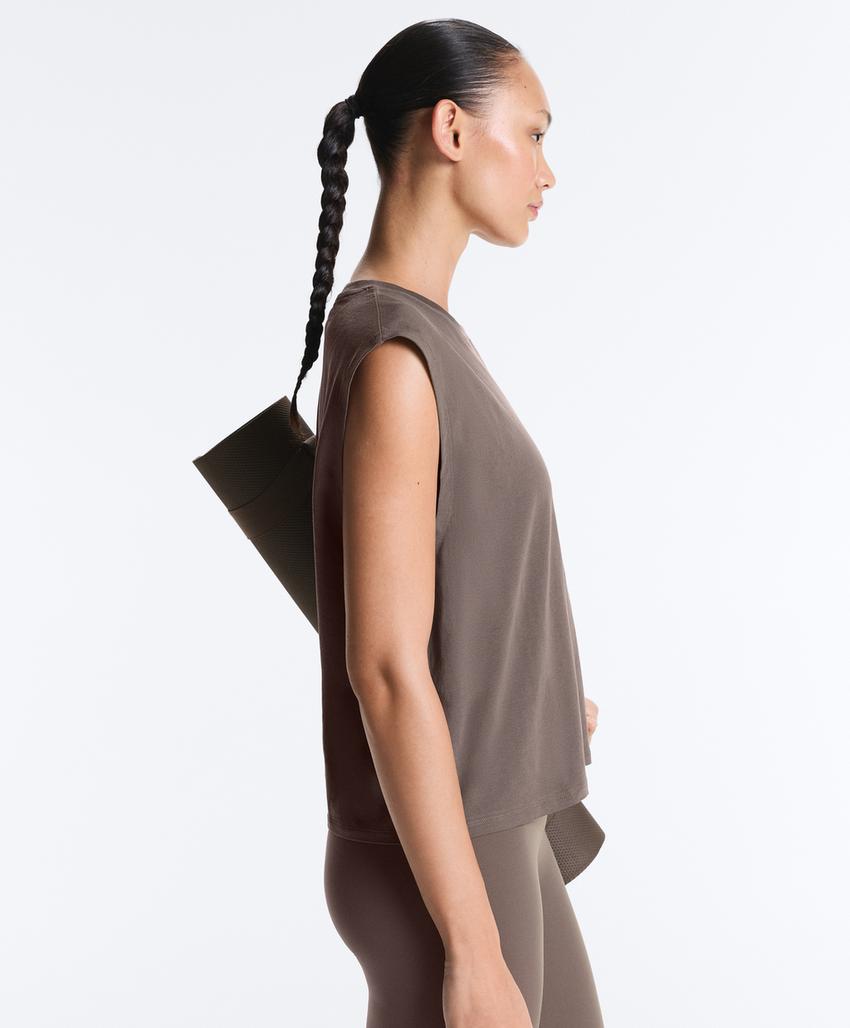 Футболка без рукавов из хлопкового смесового материала