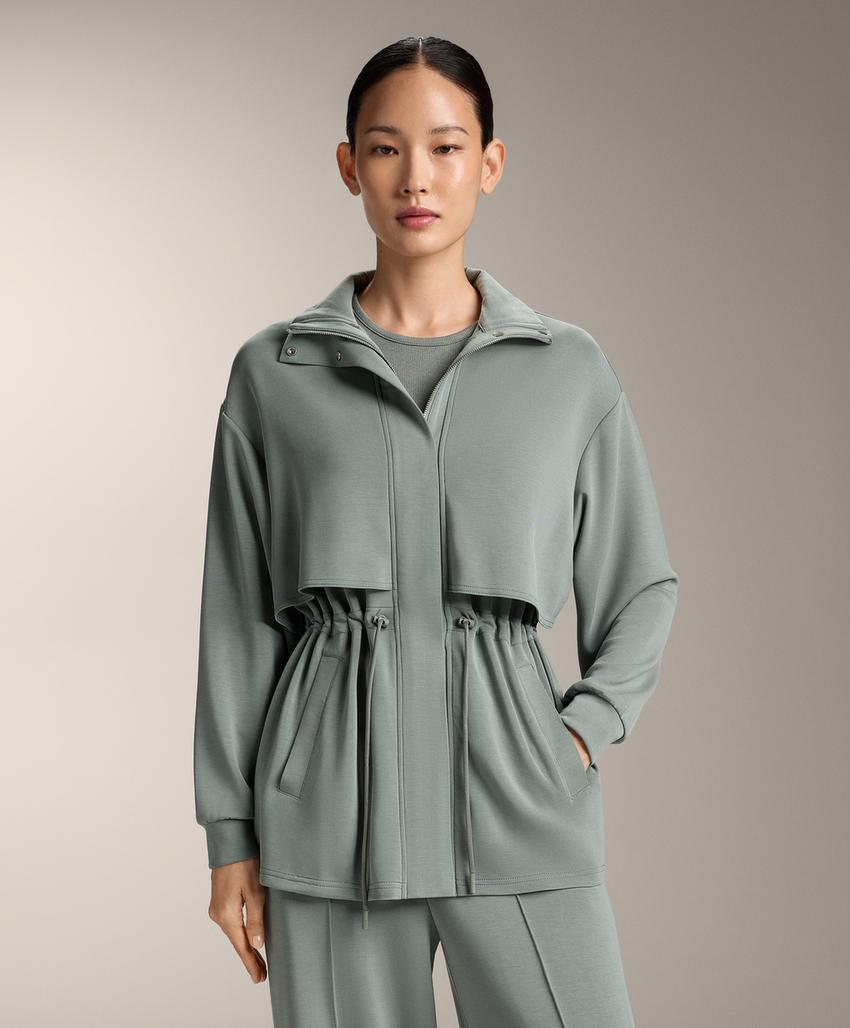 Футболка с длинным рукавом из рибаны с хлопком и модалом