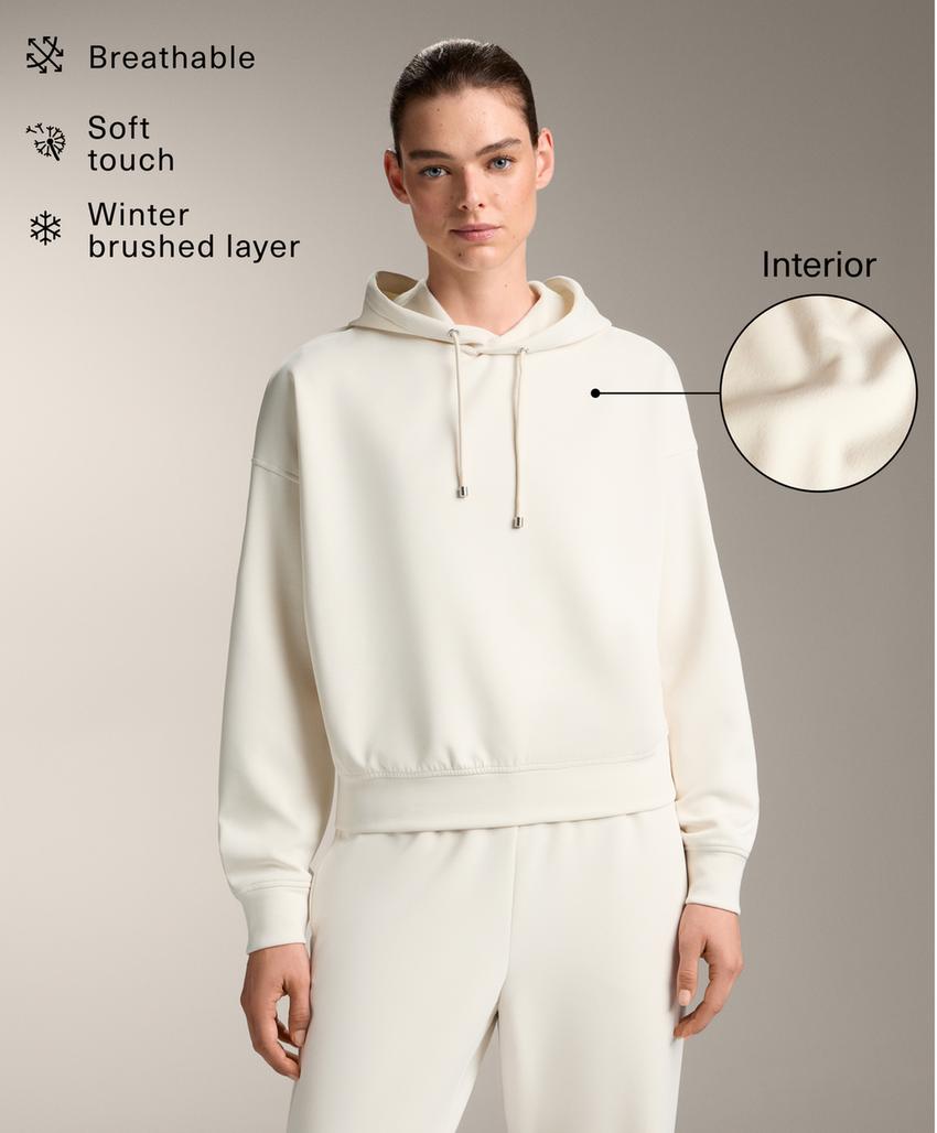 Толстовка «бокси» с капюшоном из модала с начесом