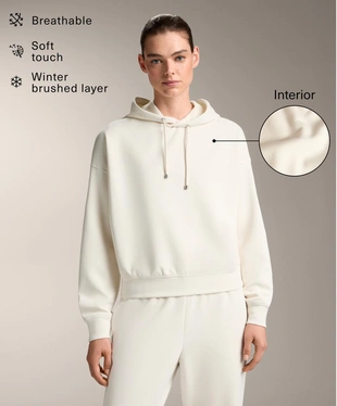 Толстовка «бокси» с капюшоном из модала с начесом- Заказать в России