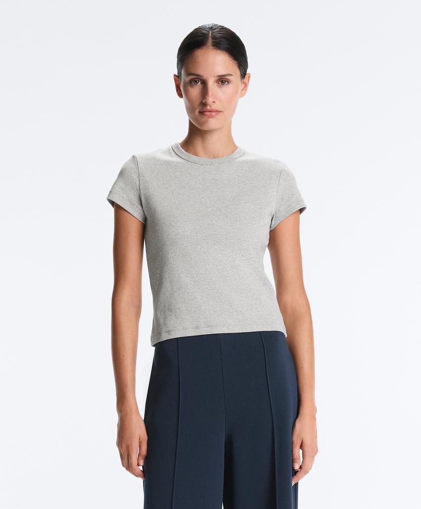 Облегающая футболка из ребристого хлопкового микса